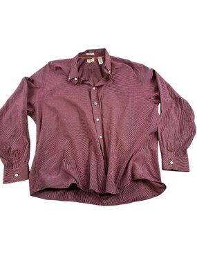 Dockers Men's ShirtSize  XXL Classic Fit Long Sleeve Red Checkered Button Down